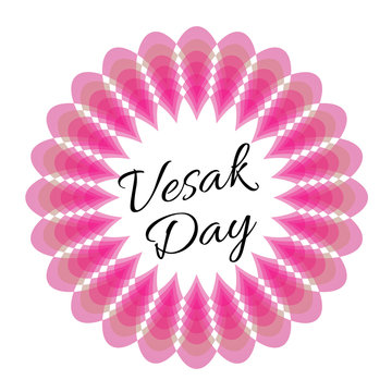 Vesak day card with pink lotus