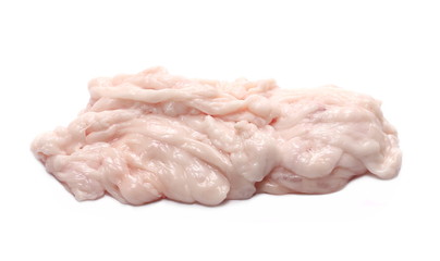Fresh raw fat goat isolated on white 