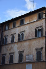 Fototapeta na wymiar Rome, view of historic buildings in the Piazza of Pantheon.