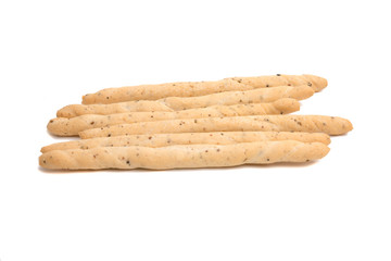 Bread sticks italian snack isolated on the white