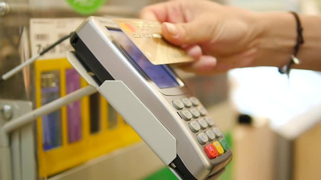 Credit card swipe through terminal machine