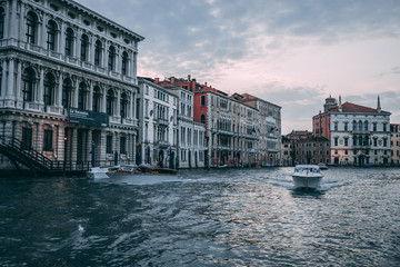 Venice canals and boats, Italy