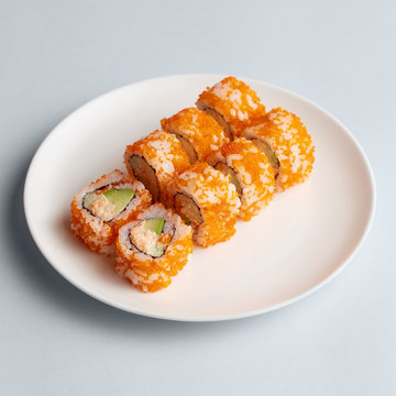 California sushi rolls on plate