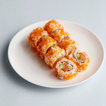 California sushi rolls on plate