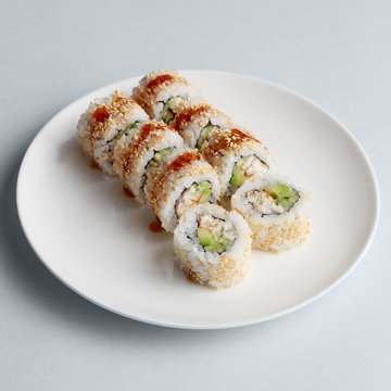 California sushi rolls on plate