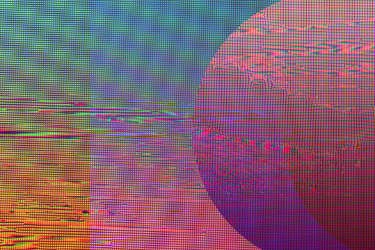 Glitch texture pixels neon color