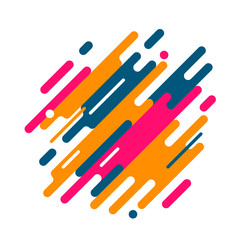 Modern abstract geometric background with various rounded linear figures. Vector illustration of a dynamic composition.