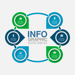 Vector infographic template for diagram, graph, presentation, chart, business concept with 6 options.