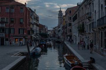 Fototapeta na wymiar Venice canals and boats, Italy