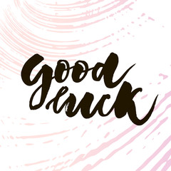 Lettering with phrase Good luck. Vector illustration. watercolor