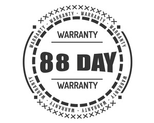 88 day warranty icon vintage rubber stamp guarantee