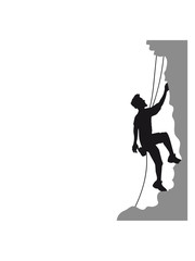 steilwand bergsteiger klettern berge hoch sport hobby freizeit climbing aufstieg sicherheitsseil silhouette schwarz umriss