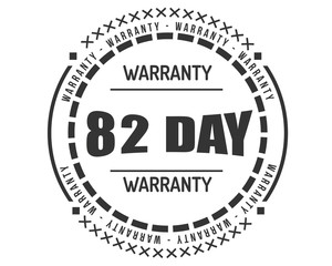 82 day warranty icon vintage rubber stamp guarantee