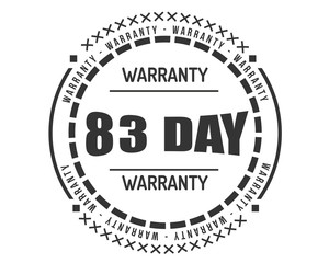 83 day warranty icon vintage rubber stamp guarantee
