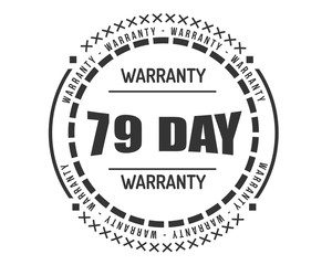 79 day warranty icon vintage rubber stamp guarantee
