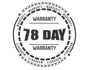 78 day warranty icon vintage rubber stamp guarantee