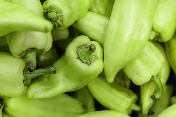 The green bell pepper is spread out evenly.