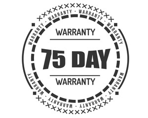 75 day warranty icon vintage rubber stamp guarantee