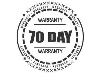70 day warranty icon vintage rubber stamp guarantee