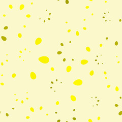 Abstract tranquil yellow vector hand drawn floral seamless patte