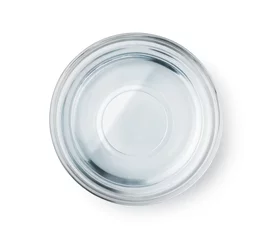 Abwaschbare Fototapete Wasser Draufsicht auf Glasschüssel mit klarem Wasser