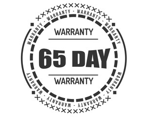 65 day warranty icon vintage rubber stamp guarantee