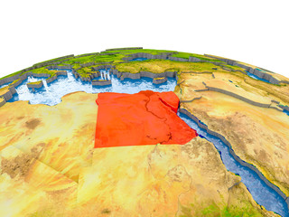 Egypt on model of Earth