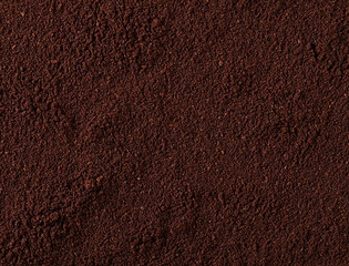 Instant coffee background and texture, top view, pile of powdered 