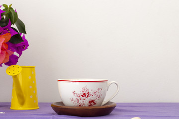 cup, tea, coffee, white, drink, isolated, saucer, mug, 