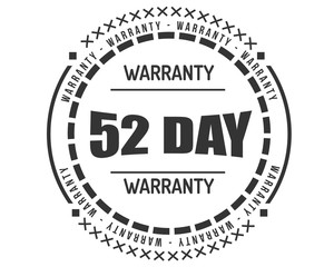 Fototapeta premium 52 day warranty icon vintage rubber stamp guarantee