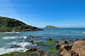 Fototapeta na wymiar Blue sea of ​​the Brazilian south coast