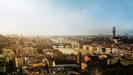 Fototapeta premium Florence panorama city skyline when sunset, Florence, Italy