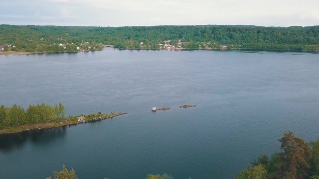 Bird's-eye view of the Svir river, from Ladoga to Onega lake, Russia.
