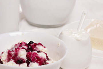 fresh sour cream and quark