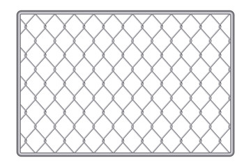 Creative vector illustration of chain link fence wire mesh steel metal isolated on transparent background. Art design gate made. Prison barrier, secured property. Abstract concept graphic element