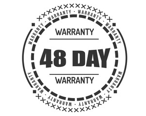48 day warranty icon vintage rubber stamp guarantee