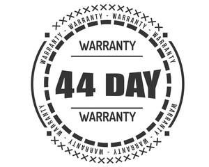Fototapeta premium 44 day warranty icon vintage rubber stamp guarantee