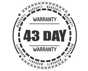 43 day warranty icon vintage rubber stamp guarantee