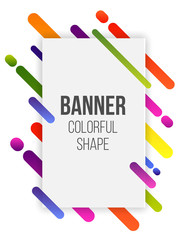 Creative vector illustration of paper card with colorful shapes isolated on transparent background. Art cover with trendy neon gradient lines. Abstract concept graphic 3d material design element
