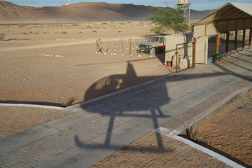Aerial landscape of dunes and surrounding Sossusvlei Namibia.