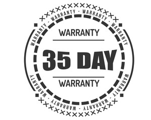 35 day warranty icon vintage rubber stamp guarantee