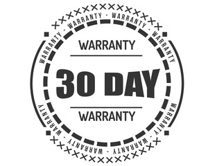 30 day warranty icon vintage rubber stamp guarantee