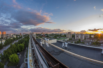 sunset on the roofs