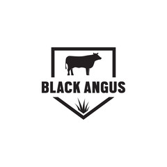 Black angus logo icon template - obrazy, fototapety, plakaty