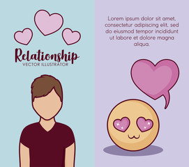 Infographic presentation of online dating concept with avatar man icons over colorful background, vector illustration