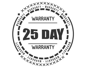 25 day warranty icon vintage rubber stamp guarantee