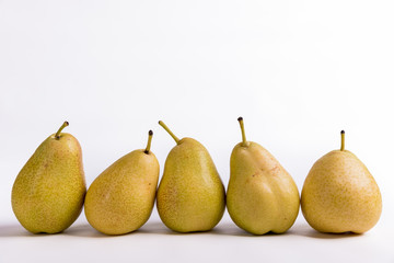 A few sweet pears isolated on a white background