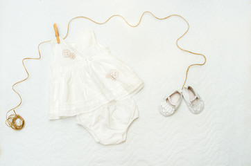 set of clothes for a newborn baby.