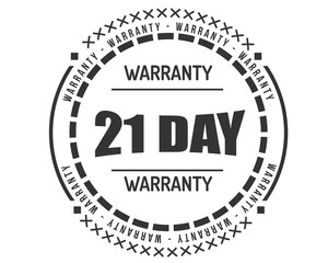 21 day warranty icon vintage rubber stamp guarantee