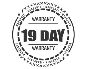 19 day warranty icon vintage rubber stamp guarantee